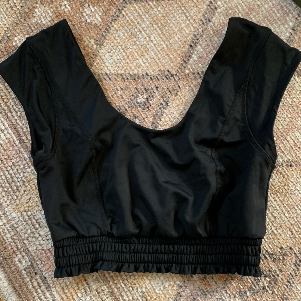 Free people black crop top